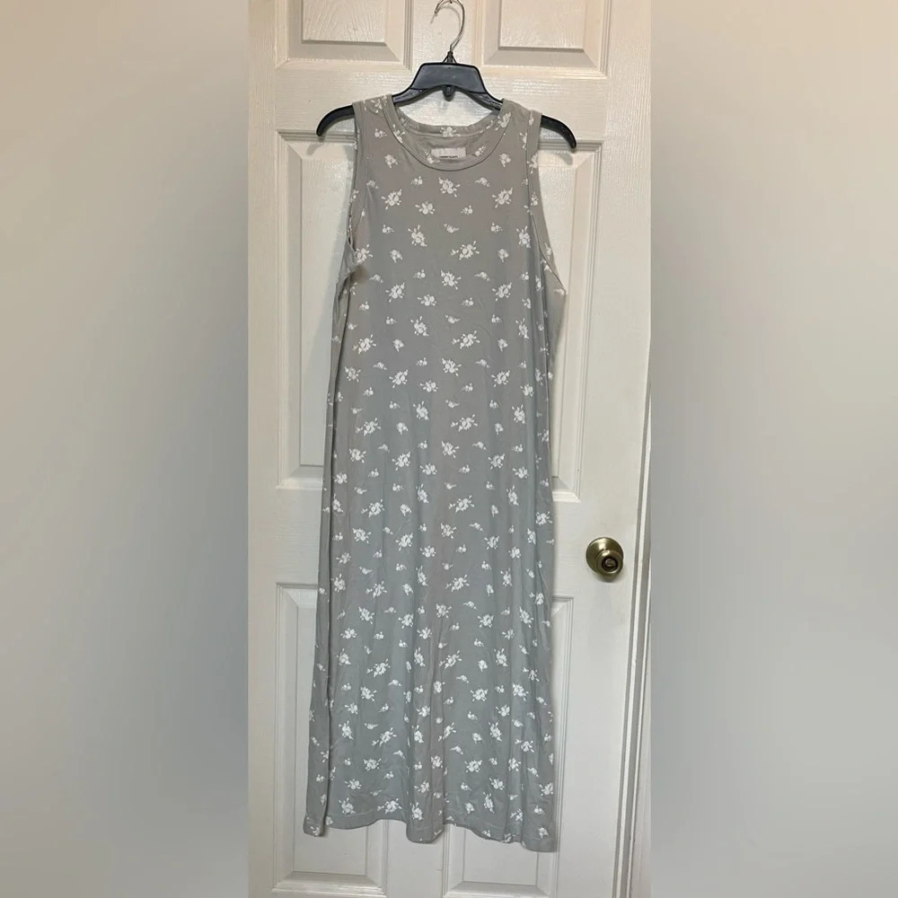 Current Elliott the perfect muscle tee maxi dress blue pearl Floral Sz 3 US Lg
